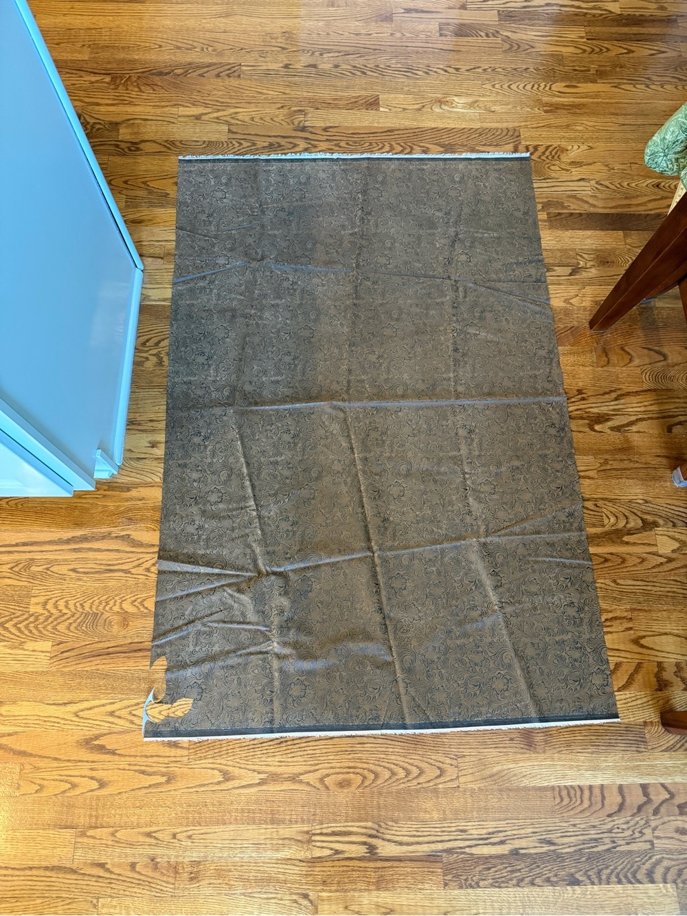 Brown Patterned Faux Leather Material for Crafting - 37 x 55 inches minus cutout